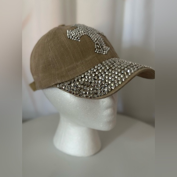 Something Special Brown Rhinestone Embellished Women's Baseball Hat (896) - Picture 5 of 8